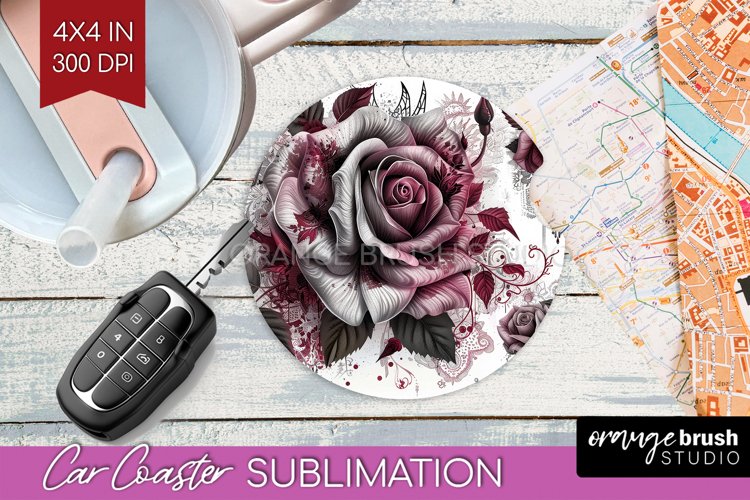 Dark Gothic Car Coaster - Victorian Gothic Coaster PNG example image 1