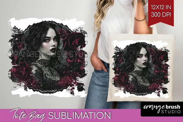 Dark Gothic Tote Bag - Victorian Gothic Tote Bag PNG