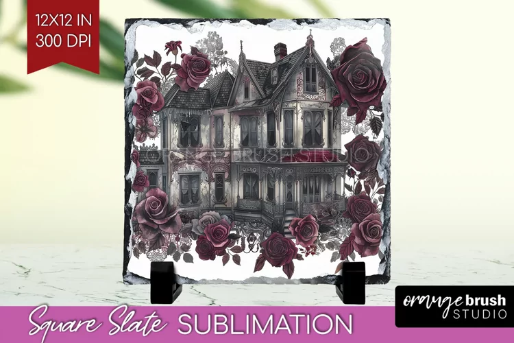 Dark Gothic Slate PNG - Victorian Gothic Square Slate