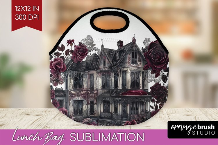 Dark Gothic Lunch Bag - Victorian Gothic Lunch Bug PNG example image 1