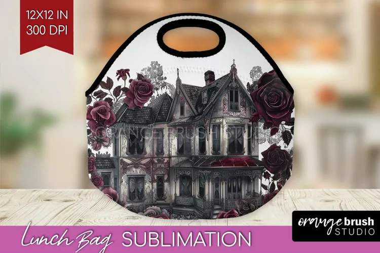 Dark Gothic Lunch Bag - Victorian Gothic Lunch Bug PNG