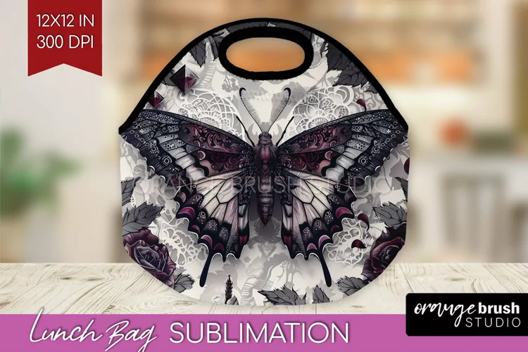 Dark Gothic Lunch Bag - Victorian Gothic Lunch Bug PNG