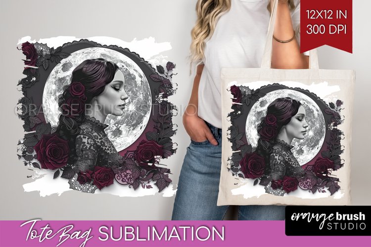 Dark Gothic Tote Bag - Victorian Gothic Tote Bag PNG example image 1