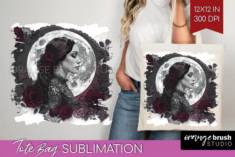 Dark Gothic Tote Bag - Victorian Gothic Tote Bag PNG