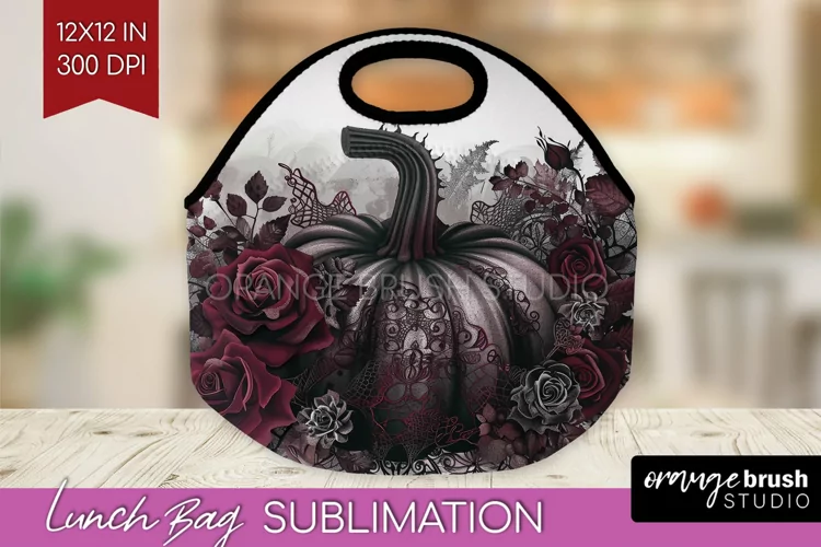 Dark Gothic Lunch Bag - Victorian Gothic Lunch Bug PNG