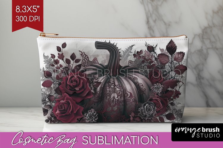 Dark Gothic Cosmetic Bag - Victorian Gothic Makeup Bag PNG example image 1