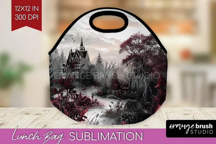 Dark Gothic Lunch Bag - Victorian Gothic Lunch Bug PNG