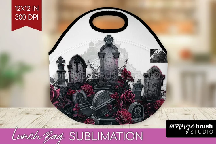 Dark Gothic Lunch Bag - Victorian Gothic Lunch Bug PNG