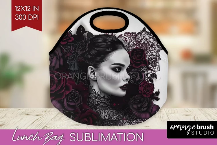 Dark Gothic Lunch Bag - Victorian Gothic Lunch Bug PNG