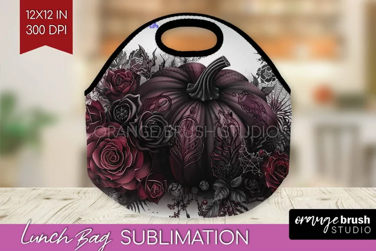 Dark Gothic Lunch Bag - Victorian Gothic Lunch Bug PNG