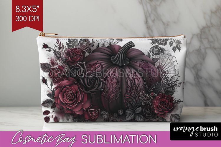 Dark Gothic Cosmetic Bag - Victorian Gothic Makeup Bag PNG example image 1