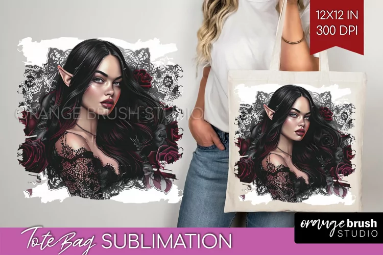 Dark Gothic Tote Bag - Victorian Gothic Tote Bag PNG