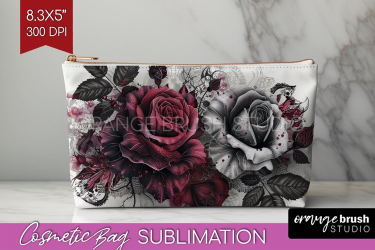 Dark Gothic Cosmetic Bag - Victorian Gothic Makeup Bag PNG example image 1