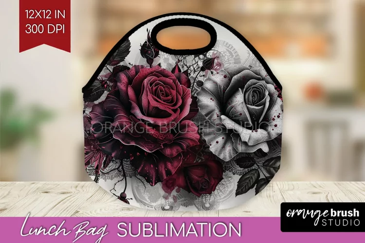 Dark Gothic Lunch Bag - Victorian Gothic Lunch Bug PNG