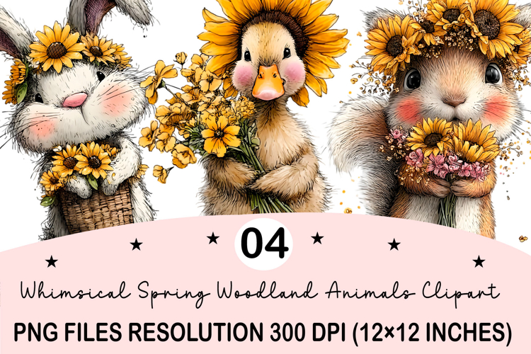 Whimsical Spring Animals Clipart