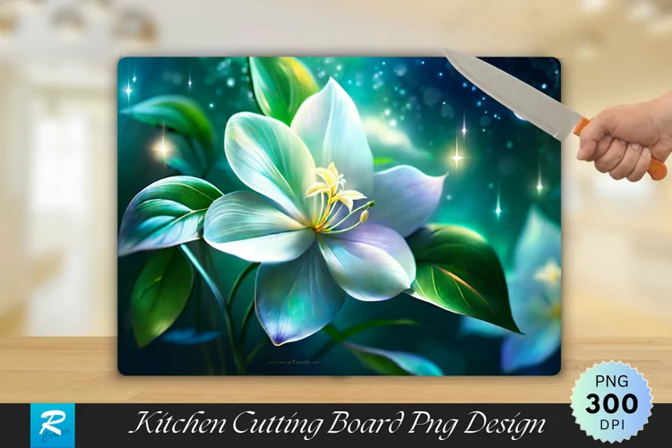 Enchanting Jasmine Artistic Cutting Board Sublimation Design