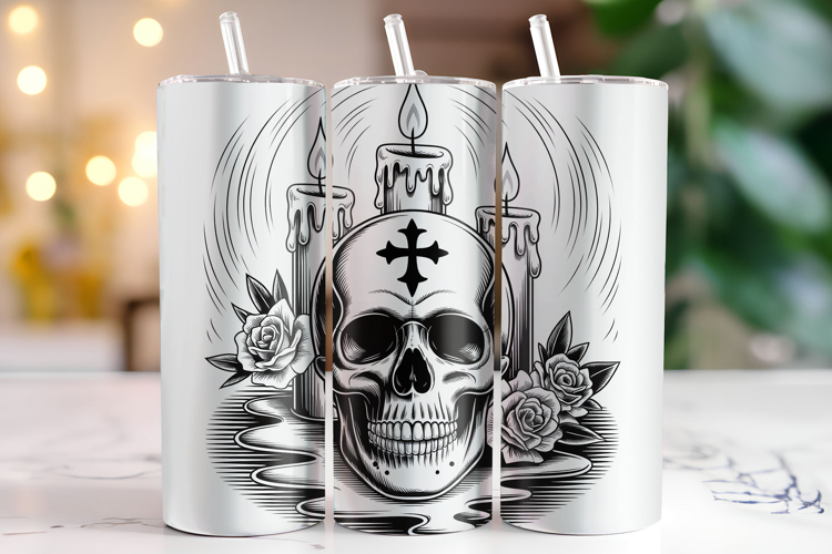 Halloween Skull Tumbler Wrap | Sublimation | Tumblers
