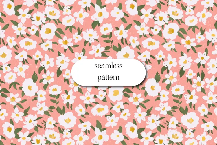 Cute minimalist seamless pattern with tiny flowers