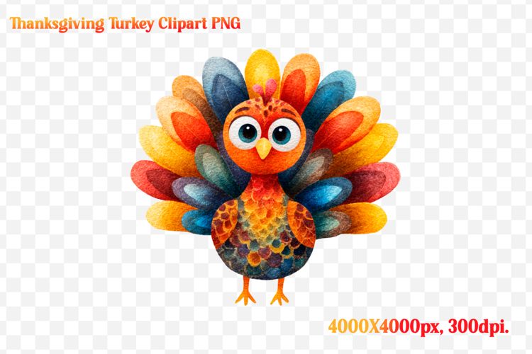 Watercolor Thanksgiving Turkey Clipart PNG