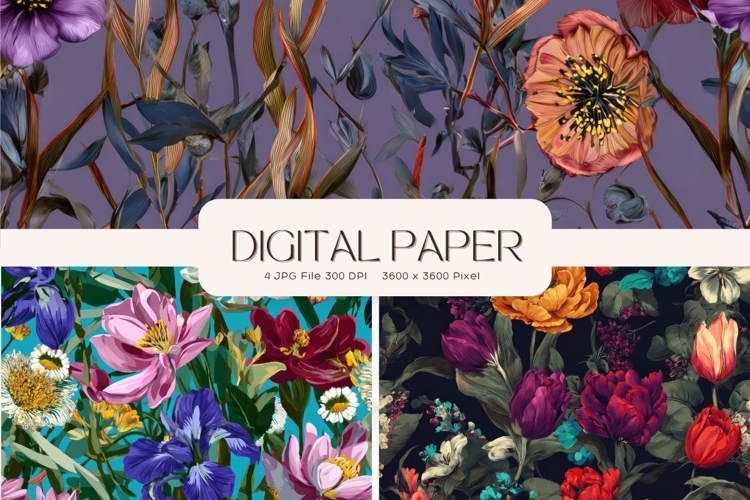 Flower Pattern Background Wallpaper Digital Paper Wrap_58