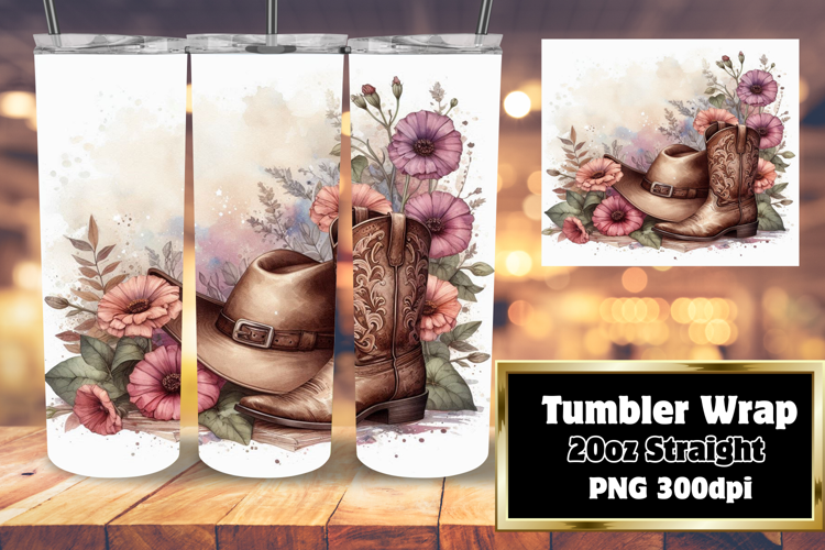Eye-Catching 20oz Tumbler Wrap , Western