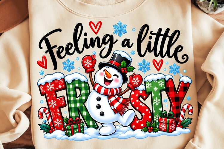 Feeling A Little Frosty PNG, Retro Frosty Christmas PNG example image 1