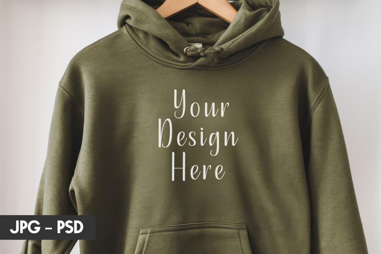 Winter Green Hoodie psd jpeg mockup