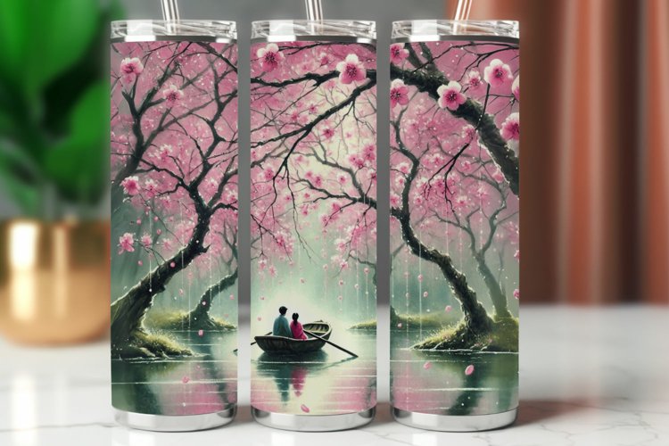 Valentine Tumbler Wrap 20 oz - couple at the river