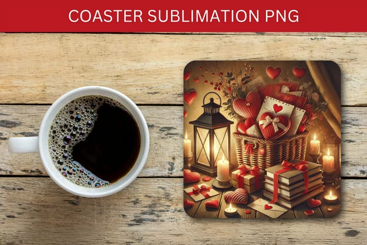 valentine square coaster - gifts and mails