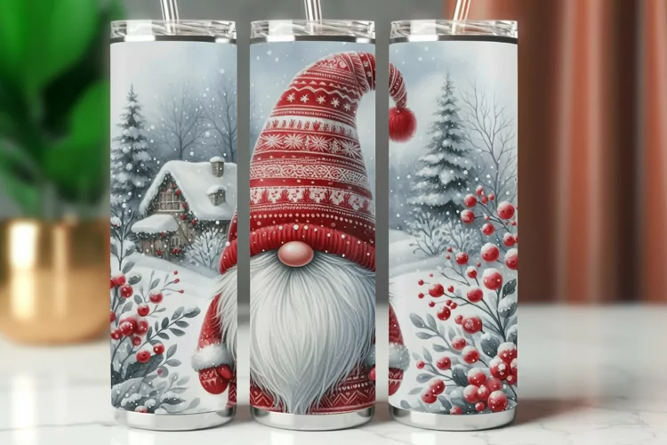 Tumbler Wrap 20 oz - christmas gnome