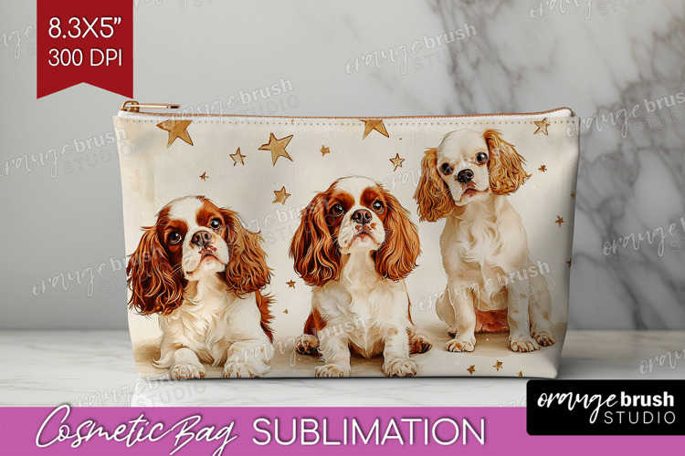 Cute Dogs Cosmetic Bag - Puppy Makeup Bag PNG Sublimation