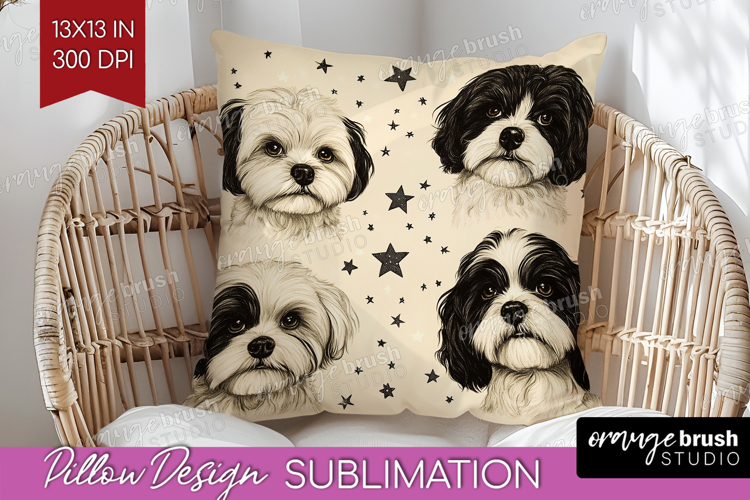 Cute Dogs Pillow Sublimation - Puppy Pillow Cover PNG