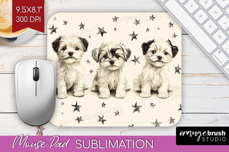 Cute Dogs Mouse Pad Sublimation - Puppy Mousepad PNG