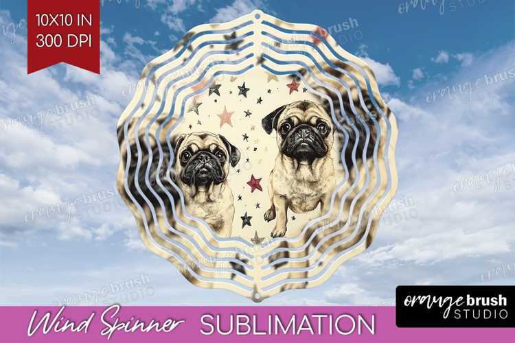 Cute Dogs Wind Spinner Sublimation PNG - Puppy Round