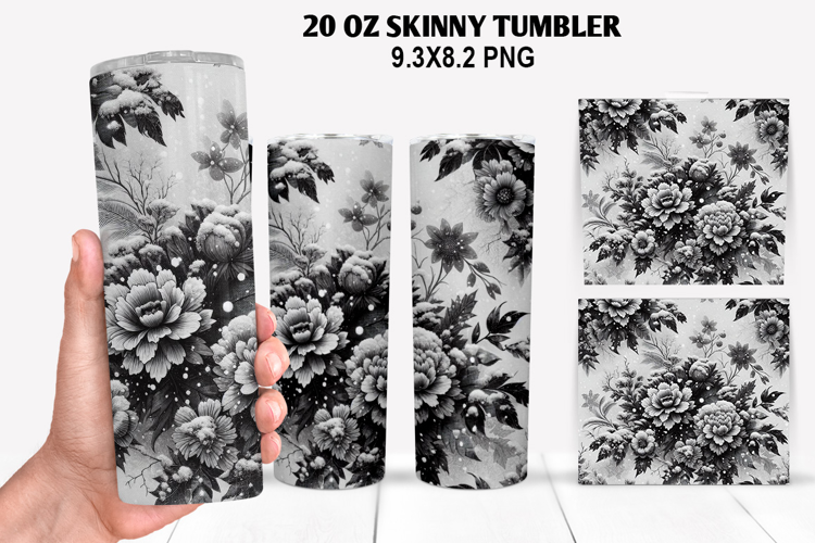 Flowers Skinny Tumbler 20oz Wrap Design, Spring Tumbler Wrap