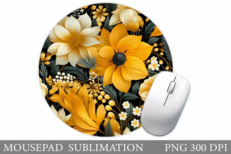 Flowers Mouse Pad Design. Flowers Mouse Pad Sublimation