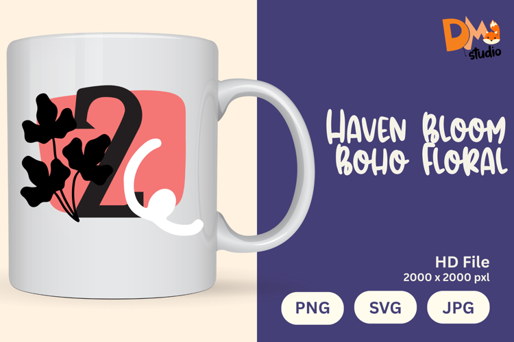 Haven Bloom Boho Floral Monogram