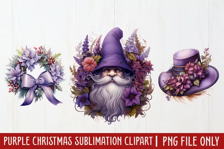 Purple Christmas Sublimation clipart