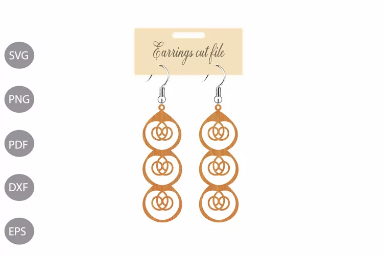 Earrings SVG Template Design