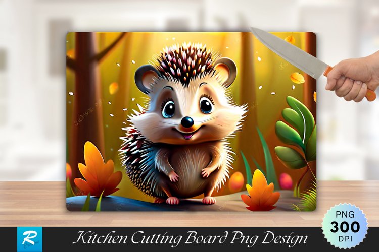 Hedgehog Cutting Board Sublimation Design