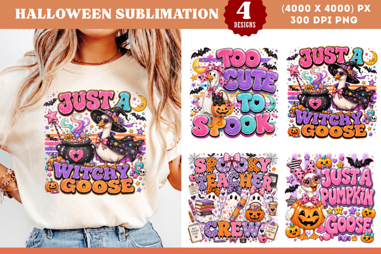 Halloween Goose Teacher Sublimation PNG