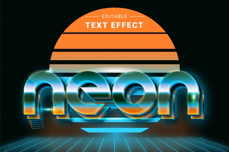 Editable Text Effect for Illustrator. Vector Graphic styles example image 1