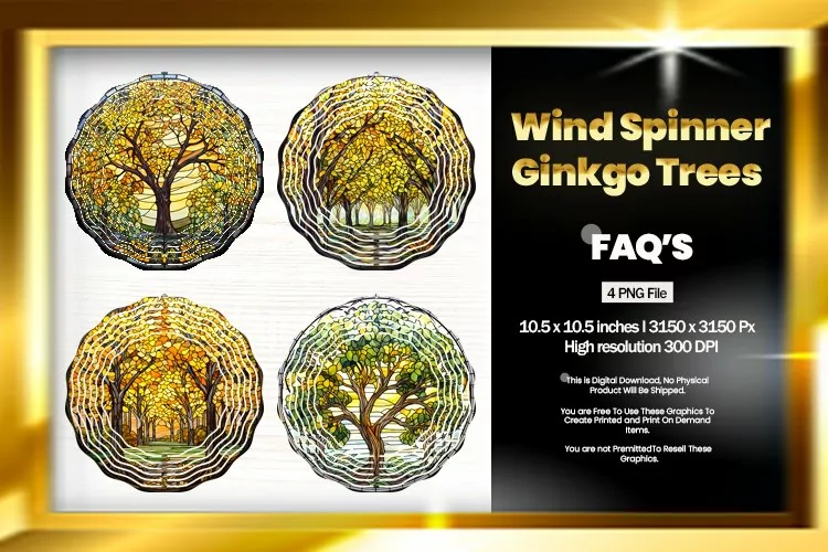 Ginkgo Trees Wind Spinner Sublimation - 04 Variation