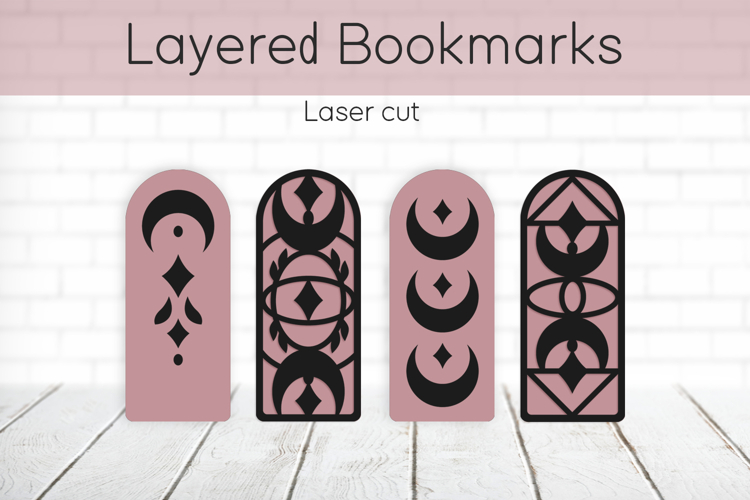 Celestial bookmarks svg, Moon bookmarks Layered papercut