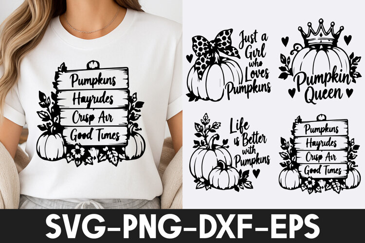 Pumpkin Queen Fall Farmhouse SVG PNG example image 1