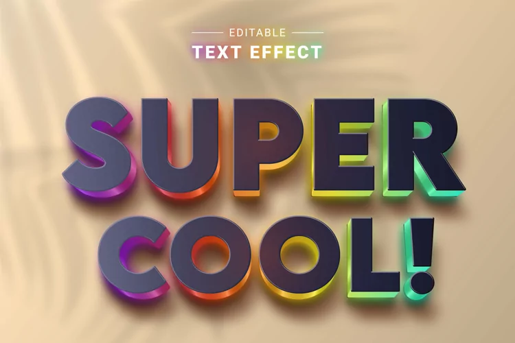 Editable Text Effect for Illustrator. Vector Graphic styles