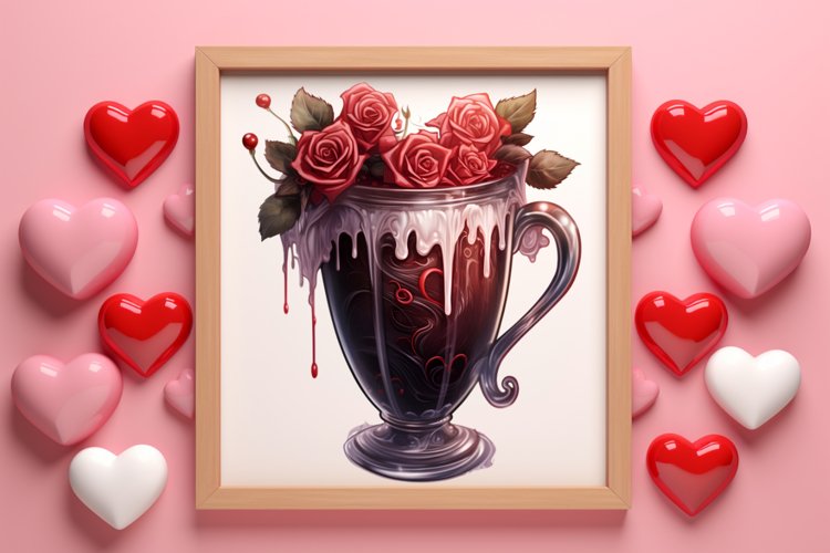 Gothic Valentines Day Clipart, Valentine Skeleton