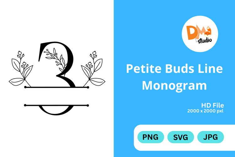 Petite Buds Line Monogram