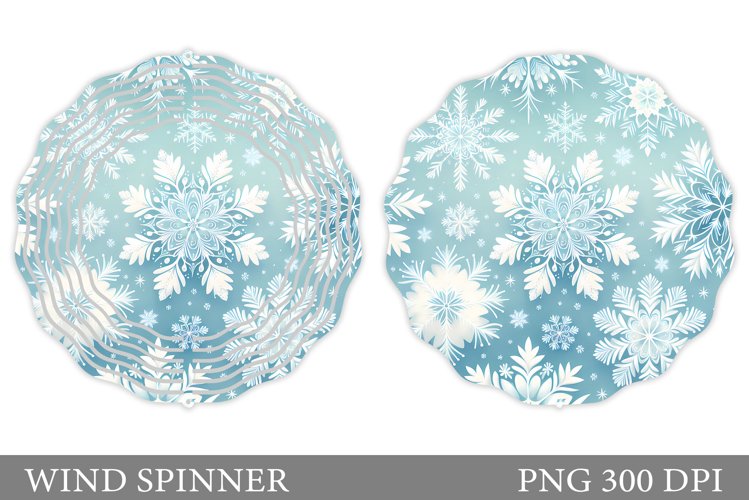 Snowflakes Wind Spinner. Winter Wind Spinner Sublimation example image 1