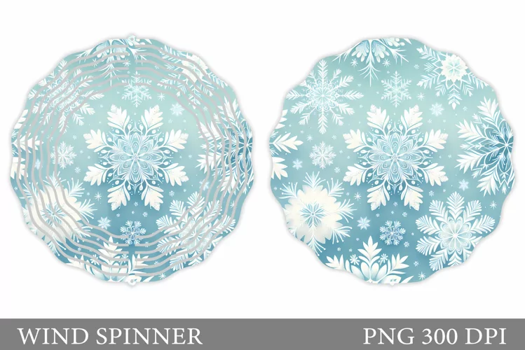 Snowflakes Wind Spinner. Winter Wind Spinner Sublimation